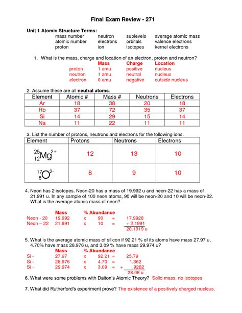 Electrons In Atoms Practice Problems Answer Key