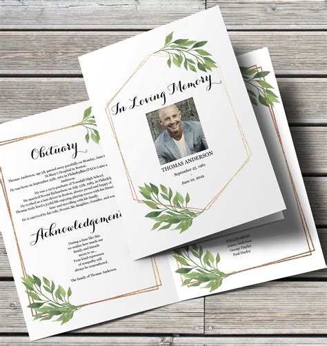 Elegant Funeral Program BiFold Template
