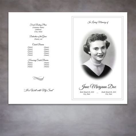 Elegant LDS Funeral Program Template Etsy Funeral program template
