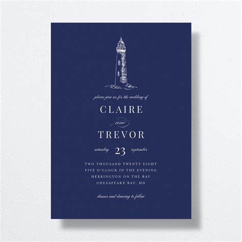 Elegant Lighthouse Wedding Invitations The Knot