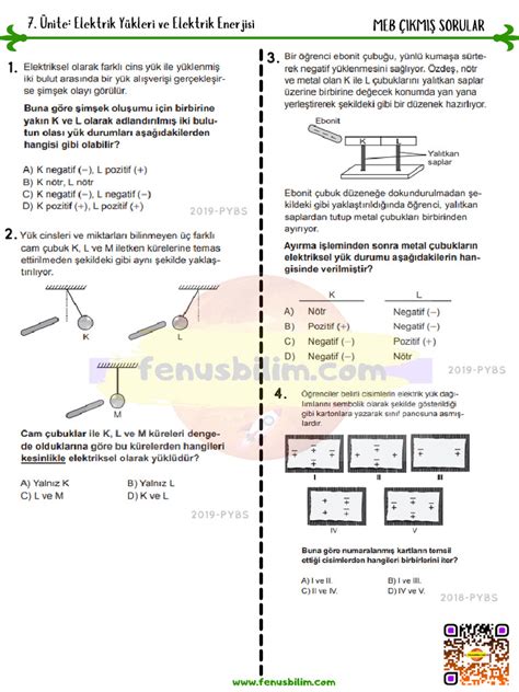 Elektrik Yükleri Test PDF .