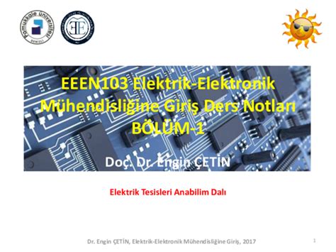 Elektrik mühendisliğine giriş ders notları pdf