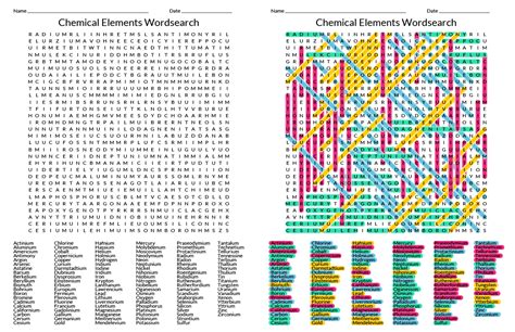 element challenge puzzle answer key word search 