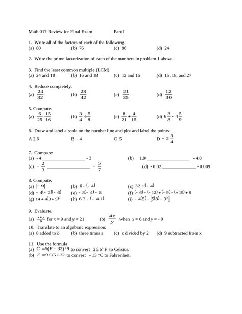 Elementary Algebra Final Exam Hard Questions