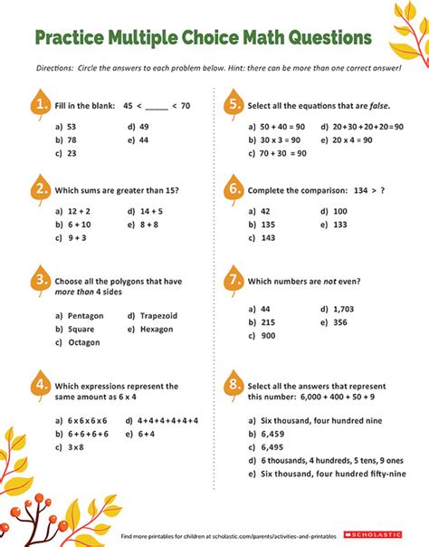 Elementary Mathematics Multiple Choice Questions