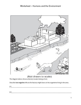 Elementary Science Worksheet Human Impact on Environment TpT