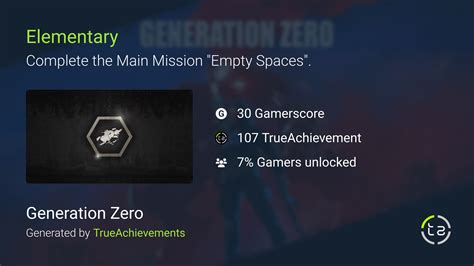 Elementary achievement in Generation Zero