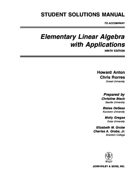 Elementary linear algebra instructor solutions manual. - Technical guidelines for mushroom growing in the tropics 1st indian edition.