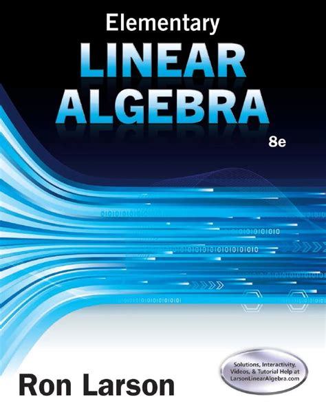 Elementary linear algebra larson solution manual. - Libro-homenaje a juan manuel rey portolés..