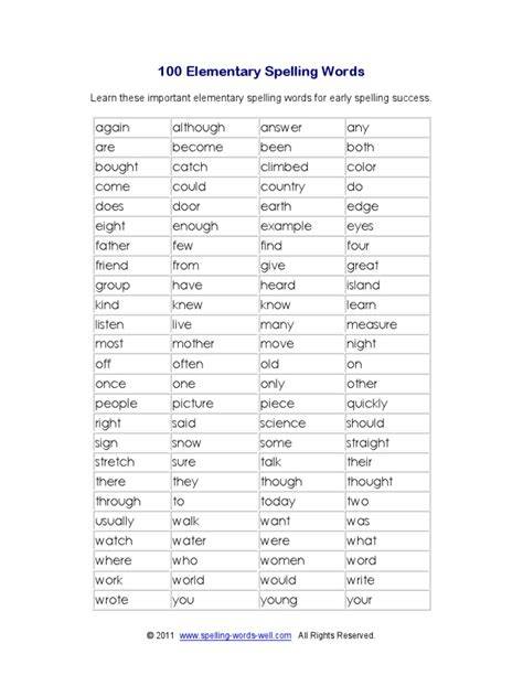 Elementary spelling words.  Teachers can access both free and exclusive spelli...