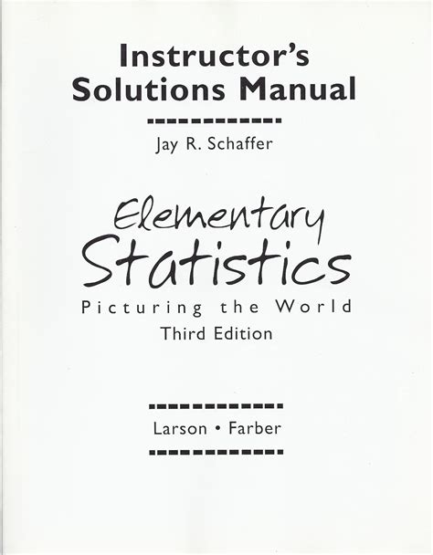 Elementary statistics picturing the world third edition instructors solutions manual. - Mark lauren you are your own gym.