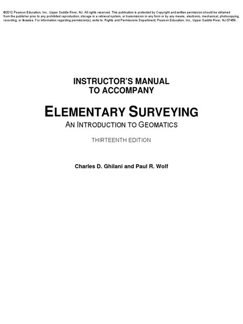 Elementary surveying 13th edition solutions manual. - Pastas al uso del maestro de cocina.