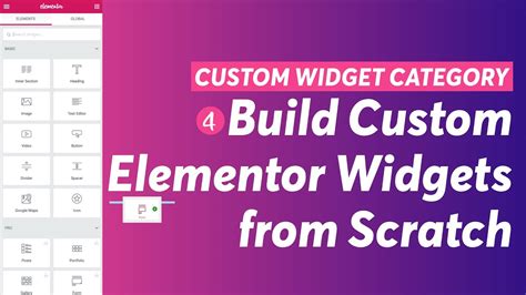 Elementor category widget.  By extending the \Elementor\Widget_Base class, we are...