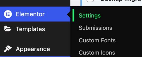 Elementor editor site navigation settings object not found.  You must align...