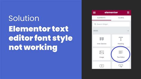 Elementor font not working.  Jan 7, 2025 · In the Elementor editor (backen...