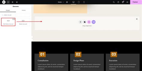 Elementor media carousel with text.  Build a website or online store- no coding req...