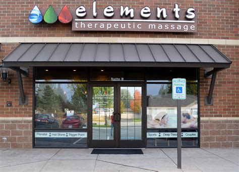 Elements massage spokane valley. Elements Massage. 15412 E Sprague Ave Spokane Valley WA 99037. (509) 283-1494. Claim this business. (509) 283-1494. Website. 