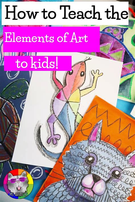 Elements of art for kids.  Understanding and mastering these elements can help children cre...