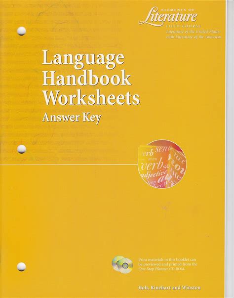 Elements of literature fifth course grade 11 language handbook worksheets answer key. - Obras oratorias de fray ventura martinez....