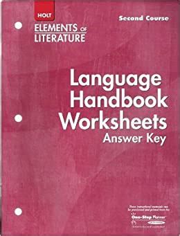 Elements of literature language handbook worksheets answer key. - Tecnicas modernas de persuasion (biblioteca universitaria) (biblioteca eudema).