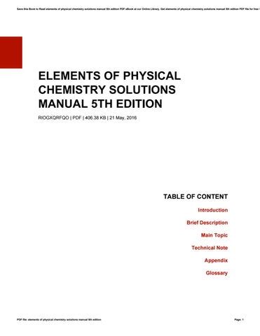 Elements of physical chemistry 5th solutions manual. - Oracle daily business intelligence implementation guide.