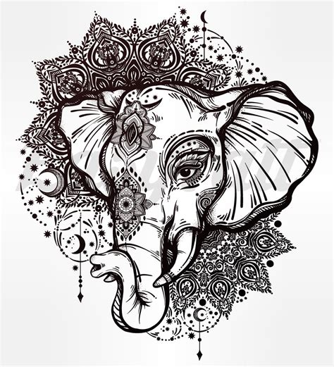 Elephant Drawing Mandala
