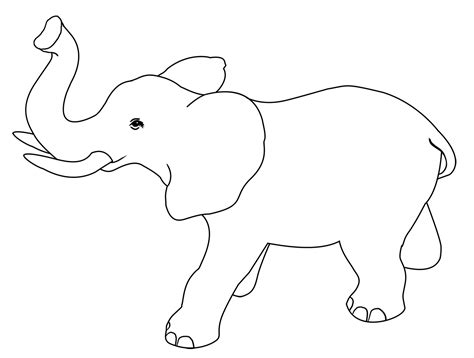 Elephant Outline Coloring Page 220+ SVG File for DIY Machine