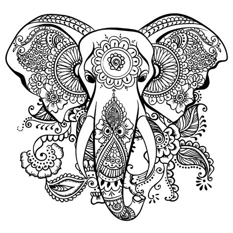 Elephant Pictures To Color Printable