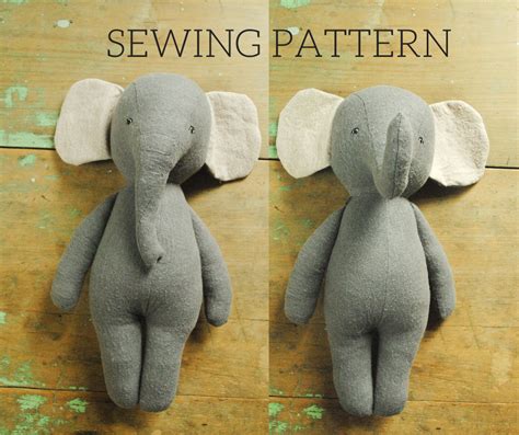 Elephant Stuffed Animal Pattern Elephant Toy Sewing Pattern
