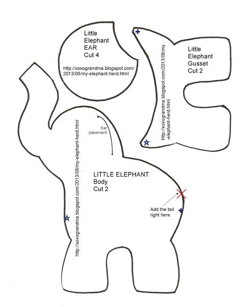 Elephant Template Sewing