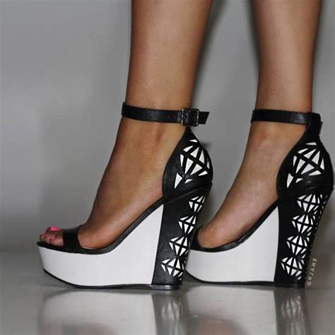 Elevate Your Style with Striking Black and White Wedge Shoes