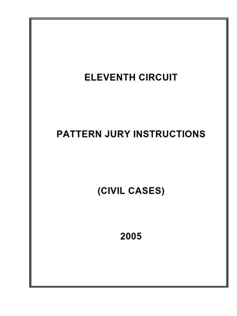 Eleventh Circuit Pattern Jury Instructions Civil Cases 2005 PDF