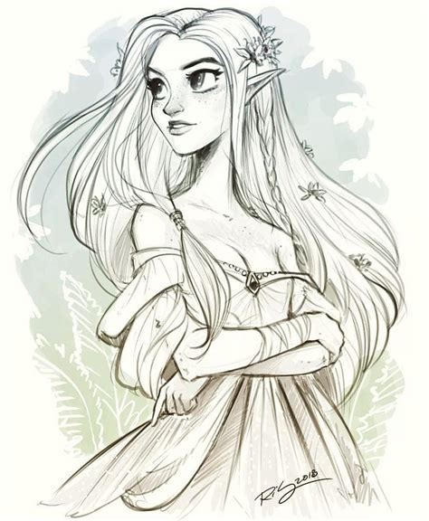 Elf Girl Drawings - Fine Art America