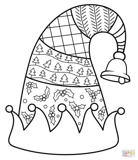 Elf Hat Coloring Page