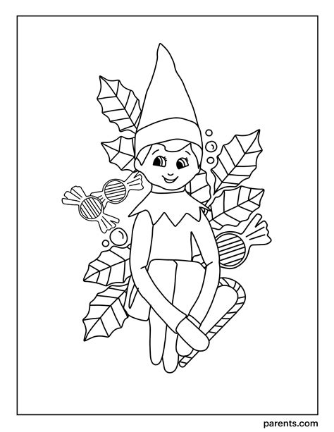 Elf On The Shelf Free Printable Coloring Pages