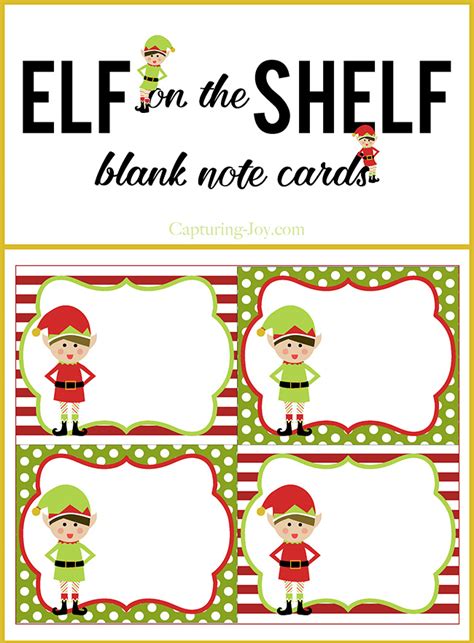 Elf on the shelf Printable Notecards. Elf on the Shelf Notes for Kids