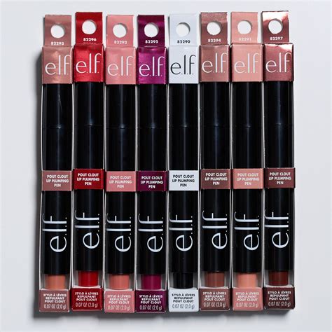Elf pout clout. Ingredients: It's giving major pout clout. This all-in-one lip plumper, gloss and balm drenches lips in a sheer wash of color and shine while plumping the appearance of lips with an invigorating tingle. The juicy, non-sticky formula is infused with blueberry, watermelon and pomegranate extracts. The clean, click-up design makes it easy as e.l.f ... 