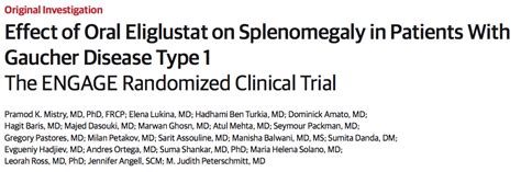 Eliglustat for Splenomegaly in Gaucher Disease - JAMA