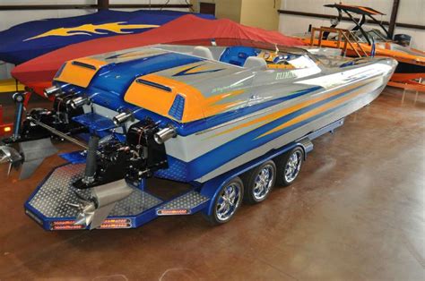 Brand new in stock 28’ Speedster for Sale. Setup and testing hours only. Very fast boat Twin Merc 700SCI M6 Surface drives 40P CNC Cleavers +. (951)332-4300.