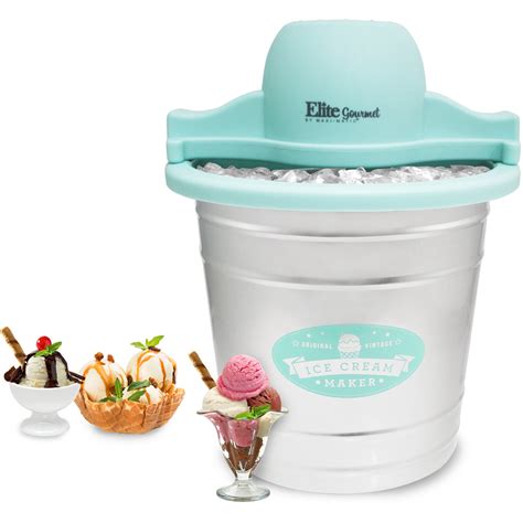 Elite Gourmet EIM-308L, 4 Qt. Electric Motorized Ice Cream Maker Ice …