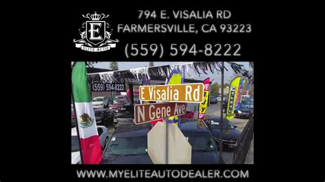 Elite auto farmersville. Elite Auto has locations in Visalia, Fresno, Farmersville and Dinuba. Elite Auto is helping people in the market for a car with its four Central Valley locations and people-first philosophy. 
