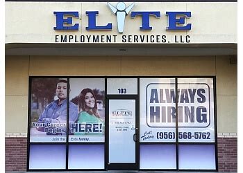 Elite staffing near me. Elite Staffing offers professional staffing services for a wide coverage area in Texas that includes cities across the entire state, from Dallas to San Antonio and El Paso. These wide-ranging services include recruiting local, qualified workers as well as handling training, orientation and much more. Whether you're looking to hire workers at ... 