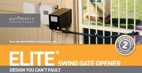 Elite swing gate operator manual.  Soft start & stop technology &ndash; Prioritisi...