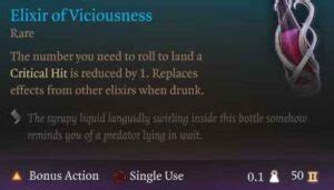We at Game8 thank you for your support. In order for us to make the best articles possible, share your corrections, opinions, and thoughts about 「Elixir of Vigilance Item Guide: Effects and How to Get | Baldur's Gate 3 (BG3)」 with us!. When reporting a problem, please be as specific as possible in providing details such as what conditions the problem occurred under and what kind of effects ...