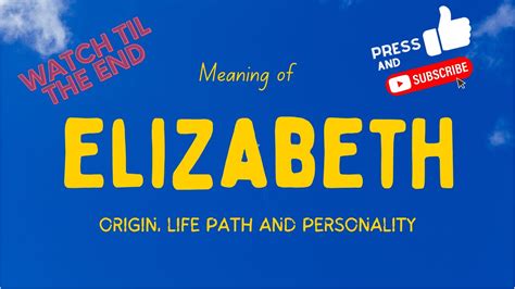 Elizabeth name personality