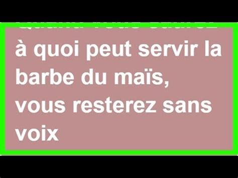 Elle prend la barbe de maïs et la mélange avec CECI…