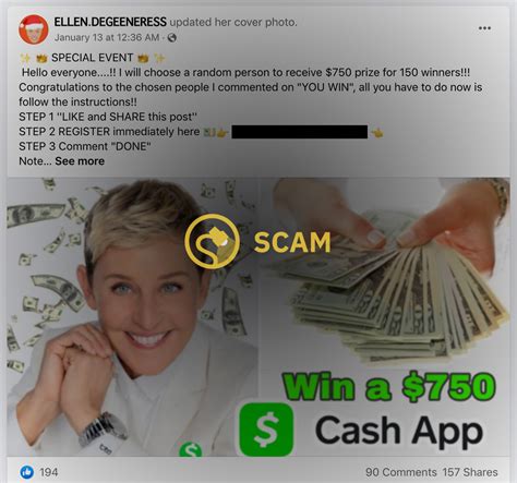 If you see the $750 Cash App scam for “The Ellen DeGeneres Show” 