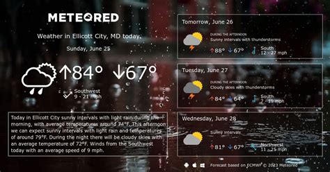 Ellicott City, Maryland - Detailed 10 day weather forecast. Lo