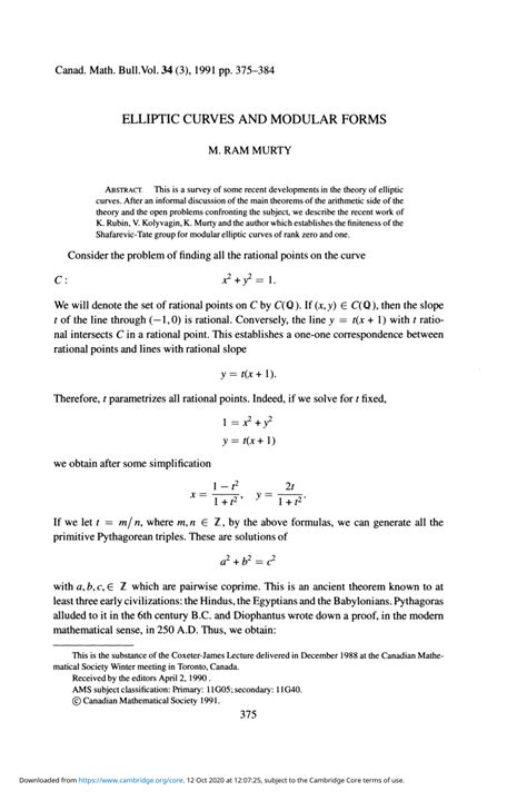 Elliptic curves and modular forms pdf.  However, we will begin with the...