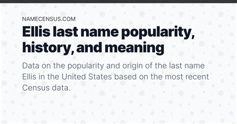 Ellis Surname Origin & Family History - search for ancestors